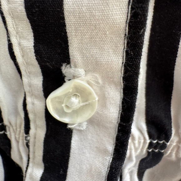 Cozi Kidz 3T Girls Black and White Stripe Long Sleeve Collared Shirt Dress - Picture 2 of 8